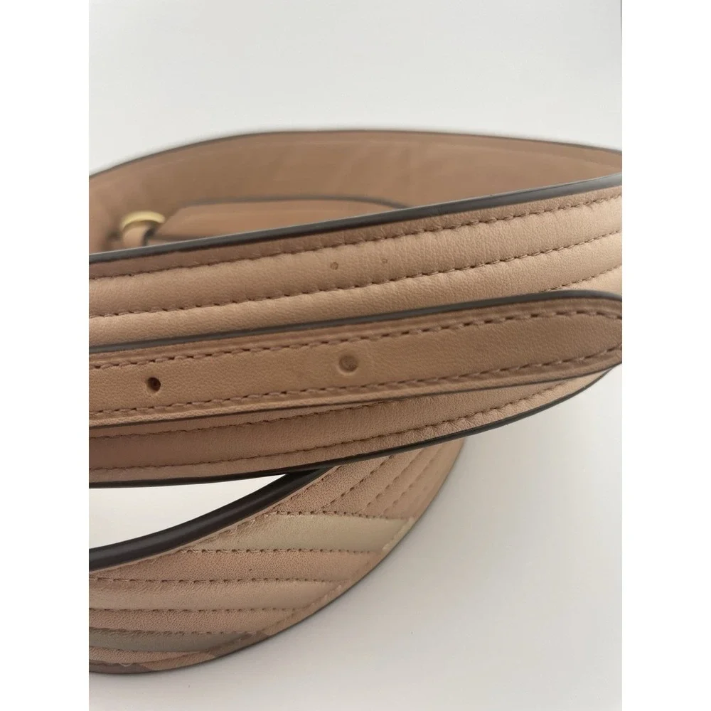 Coach Novelty Strap Quilted Deco Metallic Pink Nude‎ Leather Gold Hardware - Picture 9 of 9
